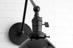 Load image into Gallery viewer, Conique Metal Vintage Industrial Swing Arm Wall Lamp - Adjustable Dome Shade for Study
