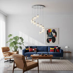 Afbeelding laden in galerijweergave, Glomara Gesculpteerde Metalen Hanglamp – Overgangs Wandlamp Sfeerverlichting voor Slaapkamers en Entrees