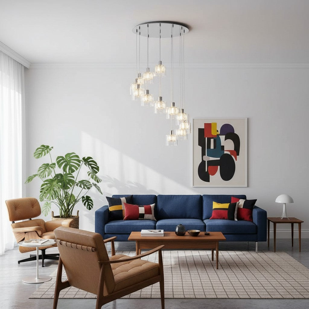 Glomara Gesculpteerde Metalen Hanglamp – Overgangs Wandlamp Sfeerverlichting voor Slaapkamers en Entrees