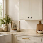Bild in die Galerieansicht laden, Titanium silver cabinet knobs in a light kitchen