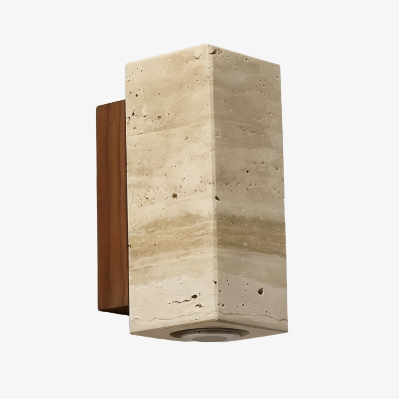 Slivara Natuurlijke Steen Achterplaat met Warme Amber Kap - Vintage Moderne Slivara Wandlamp voor Woonkamer