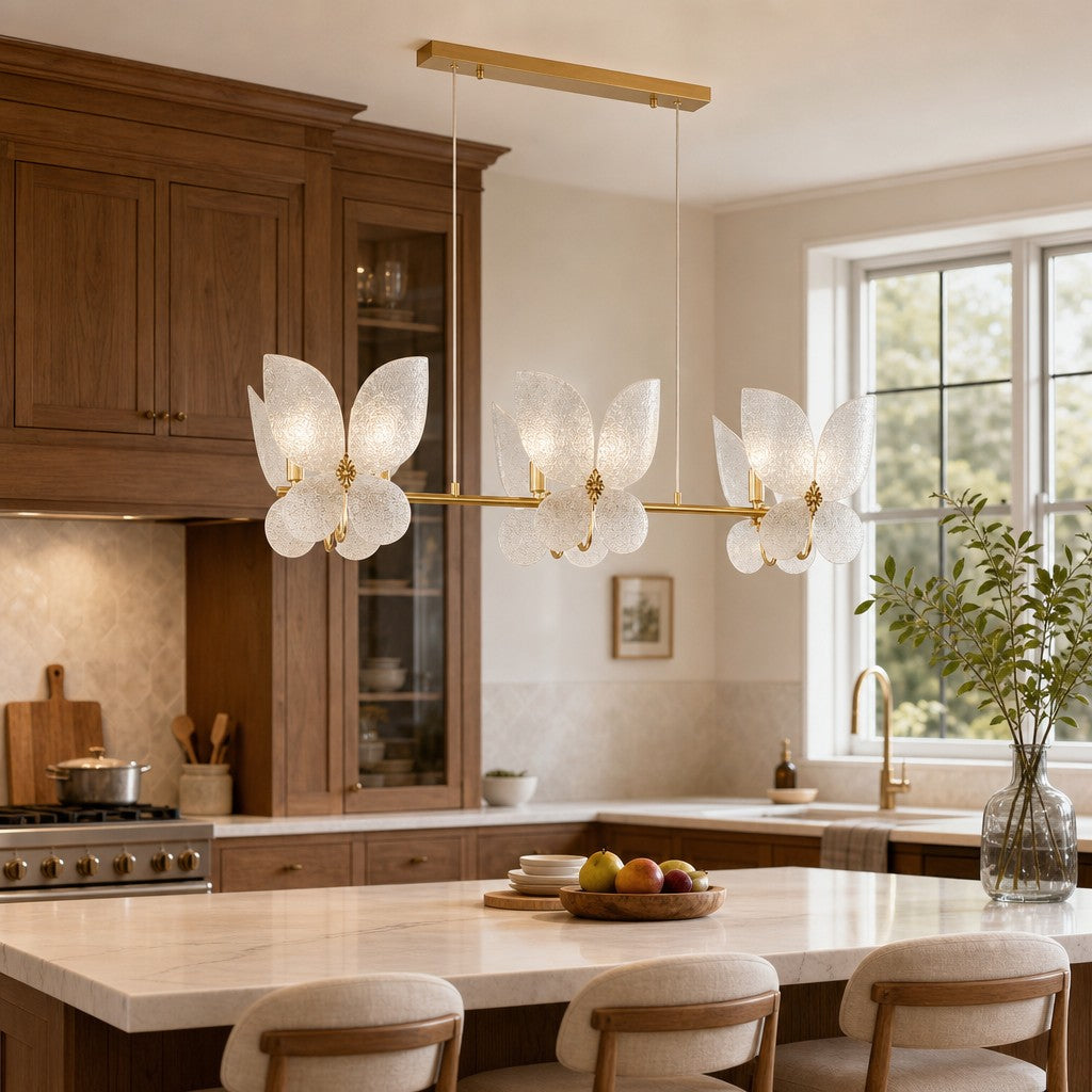 Lucenda Artistic Butterfly Chandelier - French Retro Statement Chandelier for Kitchen Island