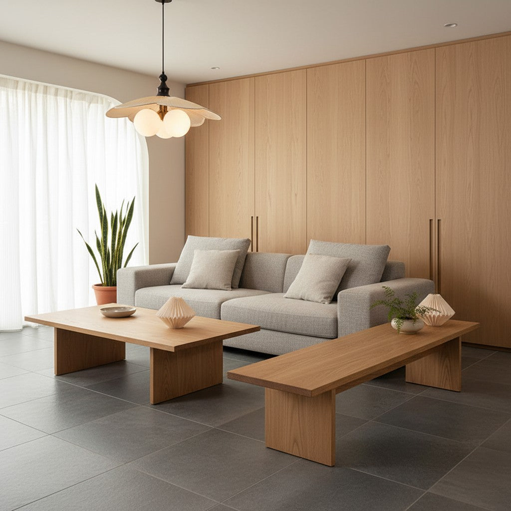 Orrise Vintage Inspirierter 3-Licht Hängender Kronleuchter - Holz, Metall und Stoffakzente Heimbeleuchtung