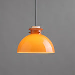 Load image into Gallery viewer, Glebe Glossy Glass Dome Pendant Lamp – Industrial Orange Hanging Light for Kitchen and Dining Room