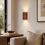 Cargar imagen en el visor de la Galería, Brown leather wall sconce installed in a warm living room