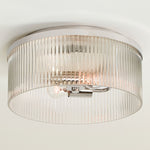 Load image into Gallery viewer, Bravira Flush Mount Ceiling Light - Ribbed &amp; Bubbled Glass Metal Light

