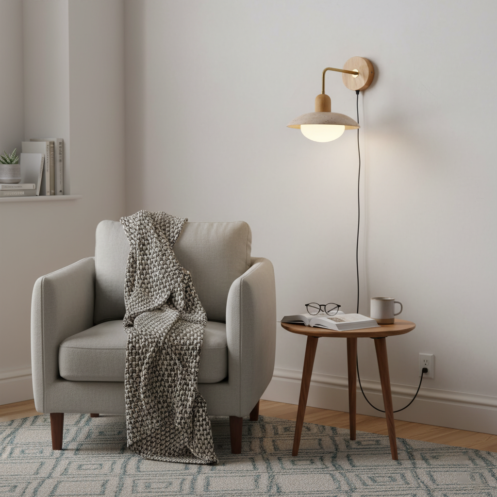 Lampa ścienna z wtyczką Carolia