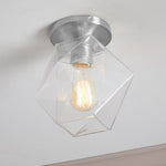 Load image into Gallery viewer, Talvior Sculptural Flush Mount Ceiling Light – Faceted Glass for Modern Interiors
