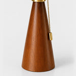 Cargar imagen en el visor de la Galería, Detail view of the wood lamp body and pull chain