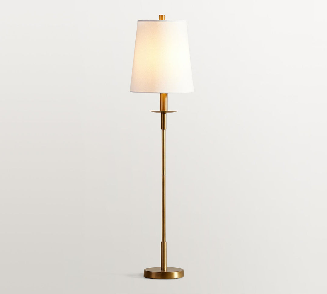 Rowan Modern Iron Table Lamp - Industrial Farmhouse Linen Bedside Reading Light