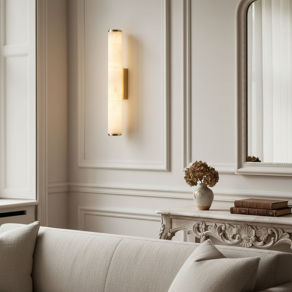 Solaryx Modern Alabaster Wall Lamp - Lighting for Bedroom Living Room