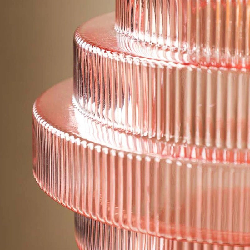 Bottis Gestreepte Glazen Fles Hanglamp met Artistieke Verticale Kap U19