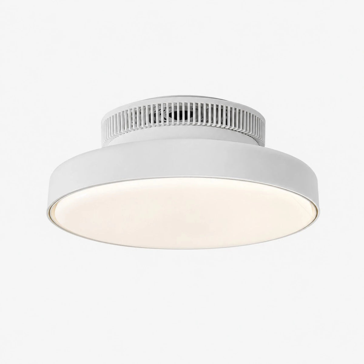White ribbed ceiling fan light