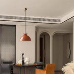 Load image into Gallery viewer, Glebe Glossy Glass Dome Pendant Lamp – Industrial Orange Hanging Light for Kitchen and Dining Room