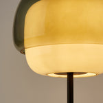 Load image into Gallery viewer, Clinco Colored Glass Table Lamp – Retro Mushroom Shade for Bedroom
