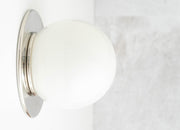 Glorica Glass Solid Brass Vanity Sconce - Compact Flush Mount Globe Light