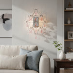 Afbeelding laden in galerijweergave, Crynora Kristallen Waterval Wandkandelaar - Sprankelend Vuurvlieg Effect LED Licht voor Slaapkamer of Woonkamer