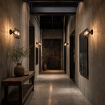 Cargar imagen en el visor de la Galería, installed hallway wall sconce lighting scene showing scale and wall placement