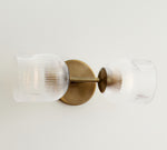 Load image into Gallery viewer, Bravira Ribbed Glass Sconce - Metal Wall Light with Clear Glass Shade
