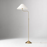 Load image into Gallery viewer, Fibura Elegant Floor Lamp Linen Shade Champagne Bronze – Add Warmth
