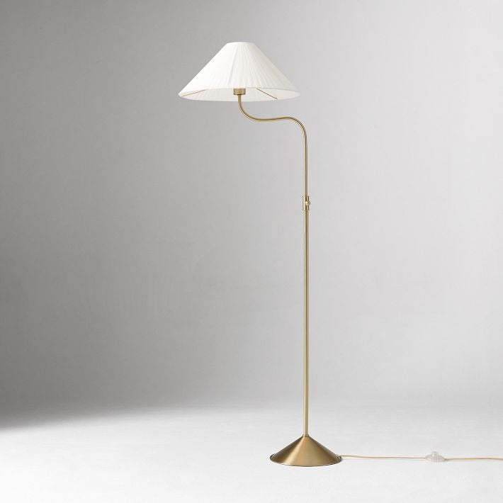 Fibura Elegant Floor Lamp Linen Shade Champagne Bronze – Add Warmth