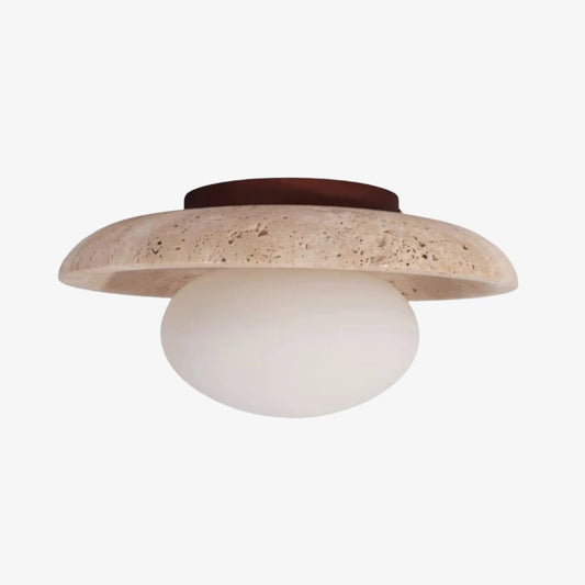 Calivra Moderne Travertijn Ronde Plafondlamp - Minimalistische Inbouwlamp voor Gang en Slaapkamer