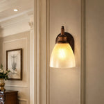 Cargar imagen en el visor de la Galería, Antique bronze amber glass wall sconce