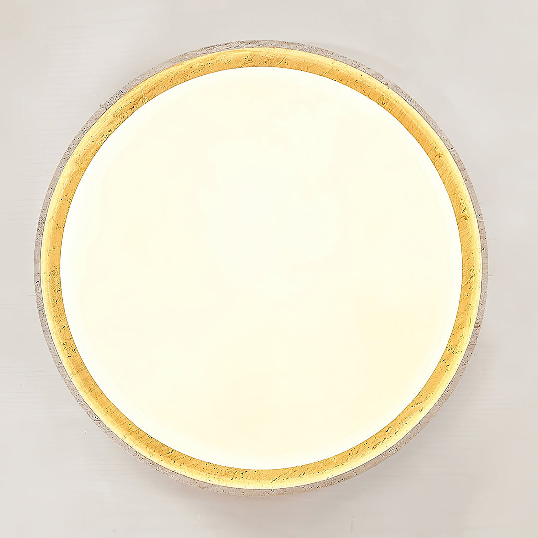 Ultradunne Ronde Travertijn Plafondlamp