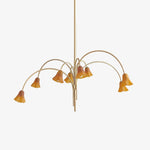 Load image into Gallery viewer, Bellina Modern Romantic Chandelier - Botanical Lily Design with Glass Flowers
