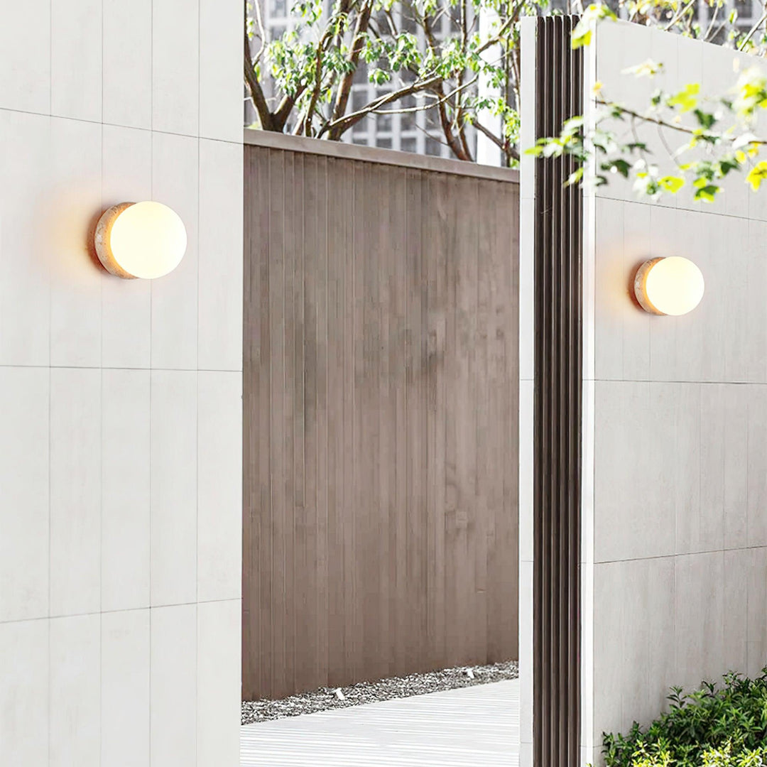 Luz de Pared Exterior de Travertino Asteroide