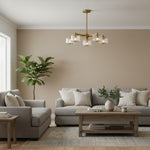 Afbeelding laden in galerijweergave, Canovus plafondlamp met geribbeld glas - industriële metalen woonkamerlamp