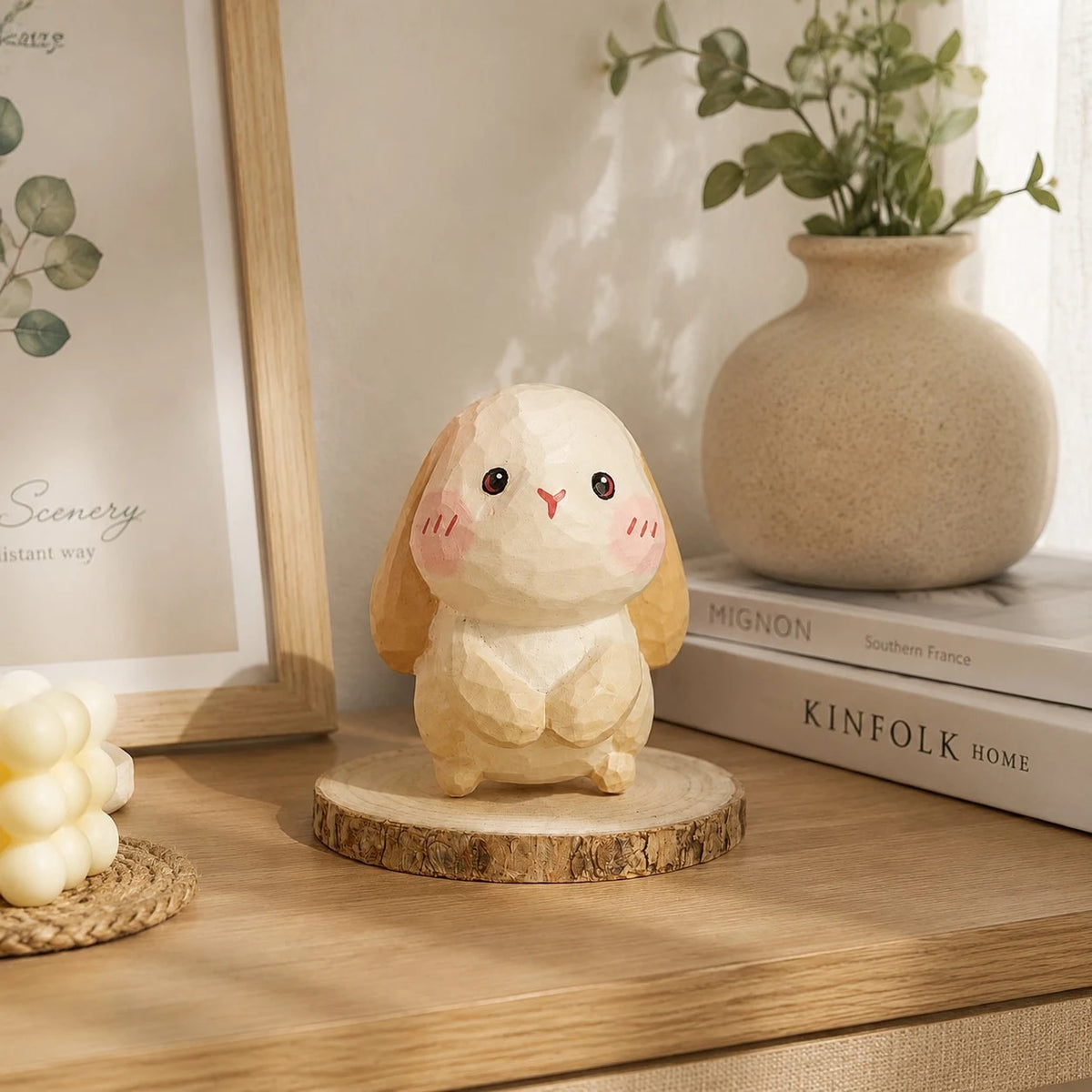 Hand-Carved Wooden Chinese Zodiac Animal Figurines