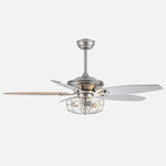 Carica l'immagine nella visualizzazione Galleria, Silver caged ceiling fan light, 132 cm / 52″