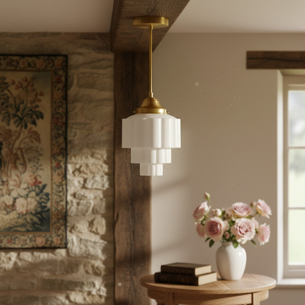 Geotower glazen hanglamp - elegante woningverlichting