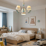 Cargar imagen en el visor de la Galería, Fabric shade chandelier above a children bedroom space