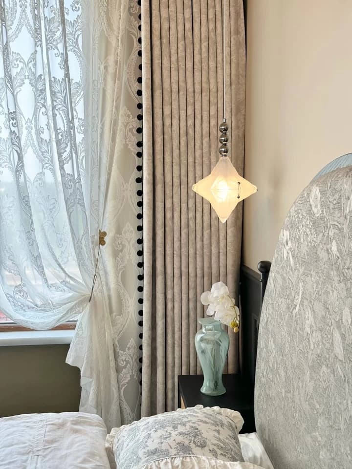 Art Deco Astris Elara Star Pendant Light – Frosted Glass Pendant with Geometric Style