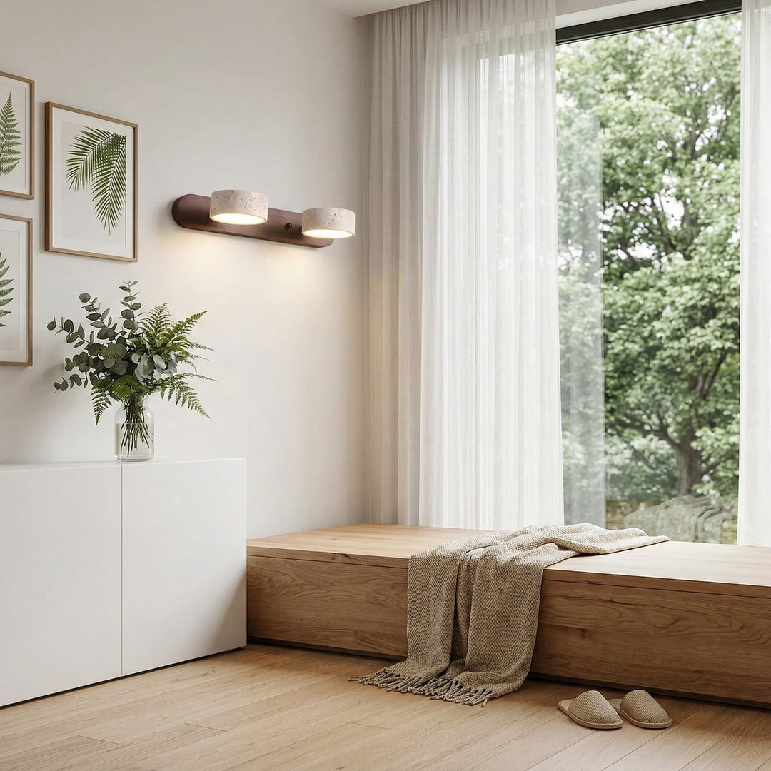 Travellia Moderne Lineare Mehrkopf-Wandleuchte – Naturstein Minimalistische Beleuchtung für Schlafzimmer und Flur