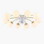 Carica l'immagine nella visualizzazione Galleria, 10 Heads white and gold ceiling fan light