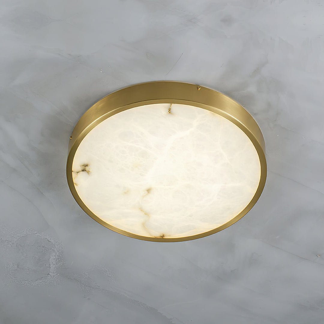 Geometryczna lampa sufitowa wpuszczana z alabastru