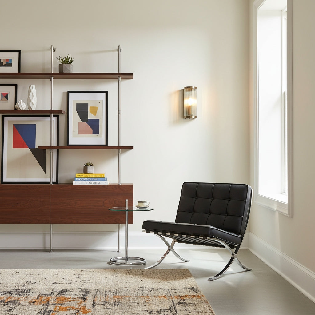 RibGlow Art Deco gerippte Glas-Wandleuchte – Vintage-inspirierte Wandlampe für Wohnzimmer