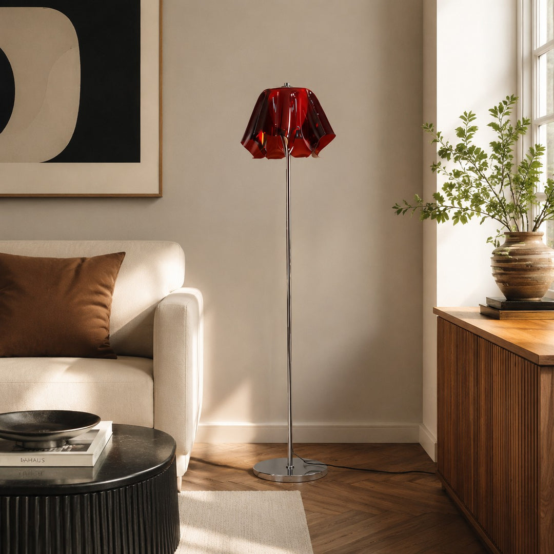 Lampadaire Bauhaus en acrylique en forme de fleur pour salons