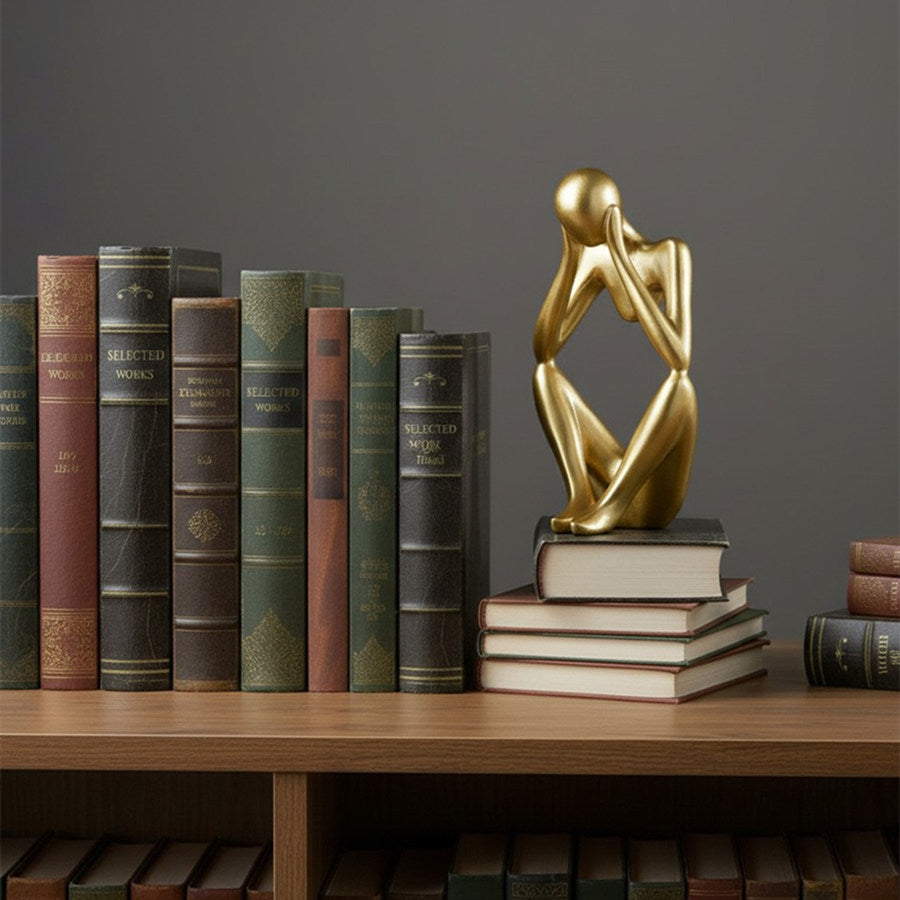 Floxo Lazy Dog and Abstract Nordic Human Figurine Minimalist Sculpture for Modern Shelves and Desks