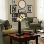 Charger l’image dans la visionneuse de la galerie, Lampe de table rectangulaire en vitrail Culletto – Aspect artisanal pour chambres et couloirs