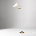 Load image into Gallery viewer, Fibura Elegant Floor Lamp Linen Shade Champagne Bronze – Add Warmth

