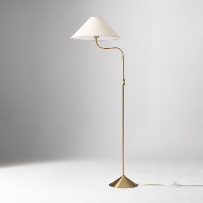 Fibura Elegant Floor Lamp Linen Shade Champagne Bronze – Add Warmth