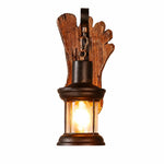Cargar imagen en el visor de la Galería, Carved Hand Wood Lantern Sconce