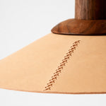Carica l'immagine nella visualizzazione Galleria, Natural leather shade with hand cross-stitching