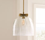Load image into Gallery viewer, Auria Metal Brass Pendant Lighting - Vintage Finish with Glass Shade
