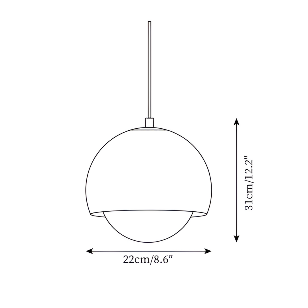 Nordic Lipko Pendant Light – Compact Frosted Globe Hanging Lamp for Apartments and Cozy Nooks