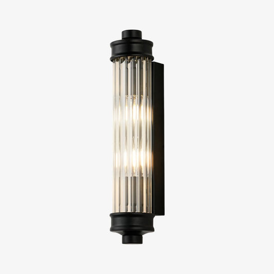 Bravira Ribbed Cylindrical Glass Wall Sconce - Modern Nordic Wall Light for Hallway and Living Space U03